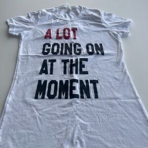 Tultex White Tee with Red and Black Text